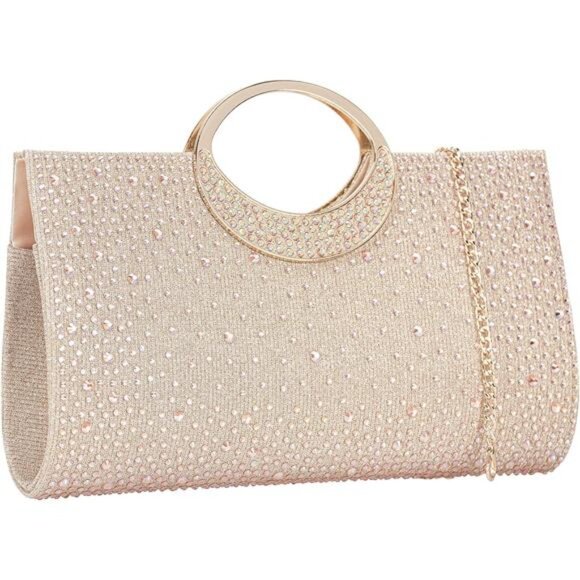 Rhinestone Clutch Handbag with Crystal Handle for Wedding Party Elegant - Picture 1 of 7